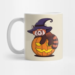 Cute Red Panda On The Pumpkin Mug